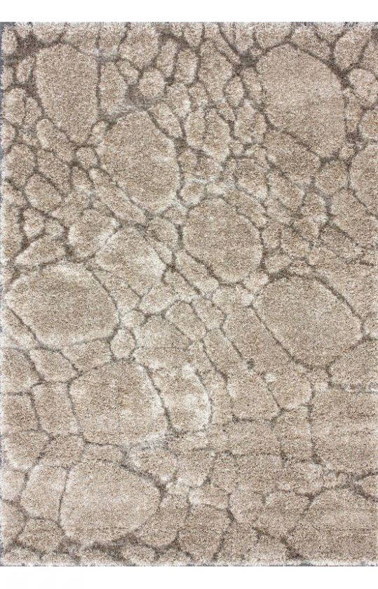 Modern NEW Area Rug Carpet Marbles Shaggy Ivory 5x7  