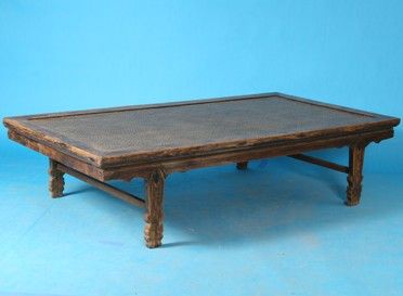 Large Antique Chinese Rattan Coffee Table Circa 1880  