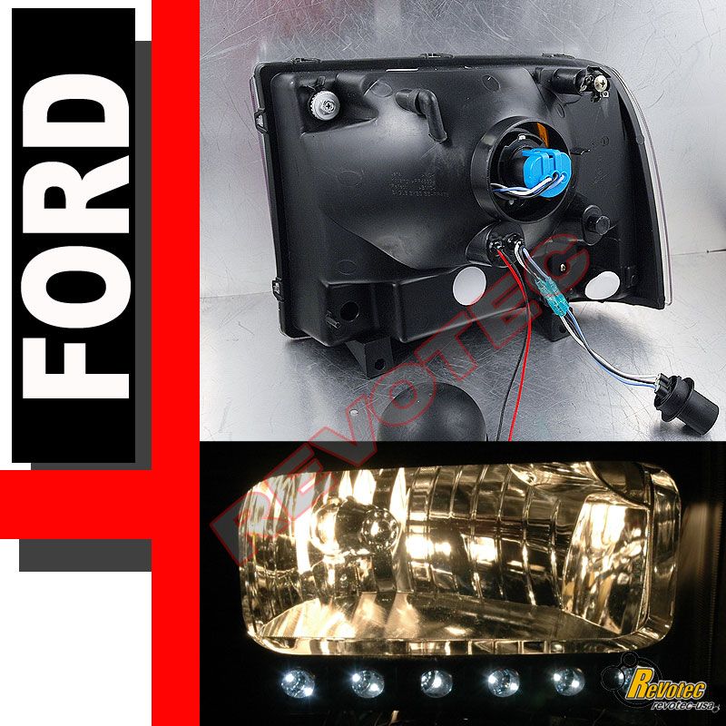   04 FORD F250 F350 SUPERDUTY LED HEADLIGHTS & TAIL LIGHTS BLACK  