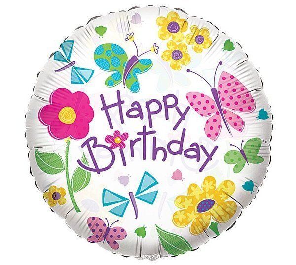 Happy Birthday Butterflies 18 Balloon Clear Plastic Party Flowers 