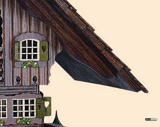 day musical   Cuckoo Clock with Bell Tower   22 3/4  