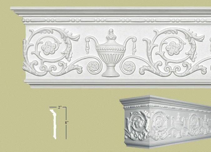 Stunning Crown Molding  Urn Style Frieze Cornice  