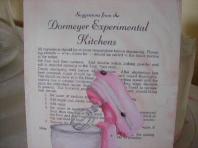 Shabby Vintage Cook Book page Pink Mixer Kitchen Print  