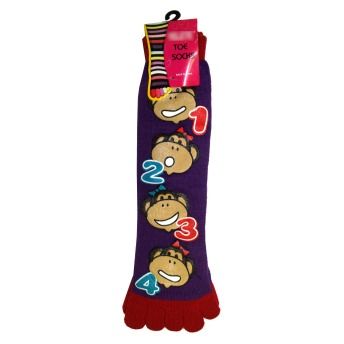 Monkeys Counting Purple Ladies Knee High Toe Socks Brand New 72% 