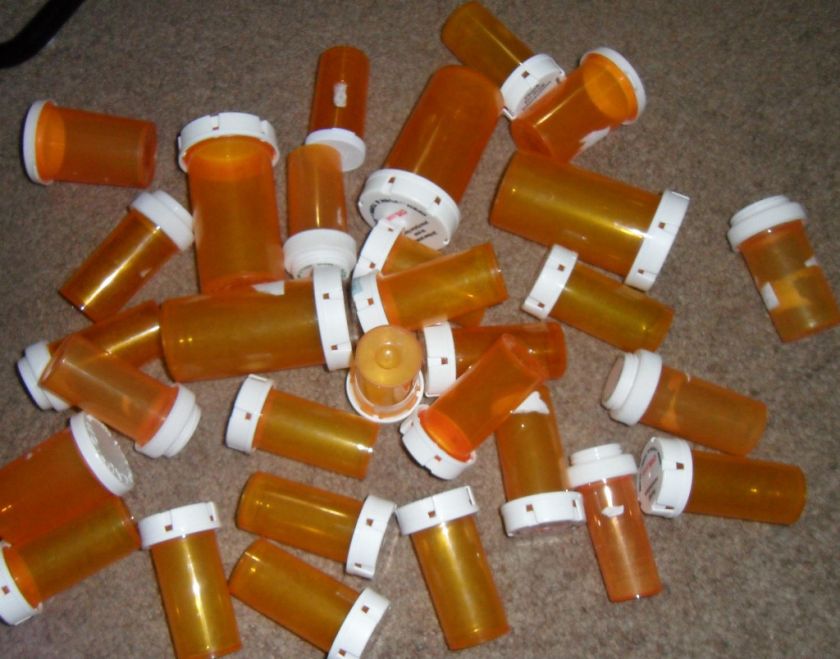   RX Prescription Bottles w/ Lids Empty Coins Crafts Hardware Storage