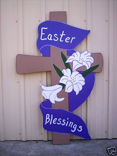 EASTER CROSS * X Large* Yard Art Decoration  