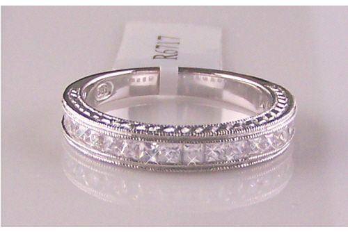 Ct. Cubic Zirconia Sterling Silver Wedding Band, Princess Cut 