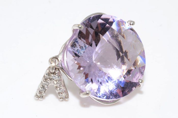 11.08CT AMETHYST & DIAMOND DANGLE PENDANT AMAZING  