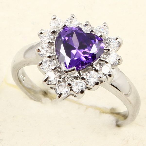 8mm HEART CUT PURPLE AMETHYST *98* RING  