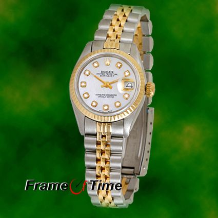 Rolex Lady Datejust MOP Pearl Gold Steel Diamond Watch  