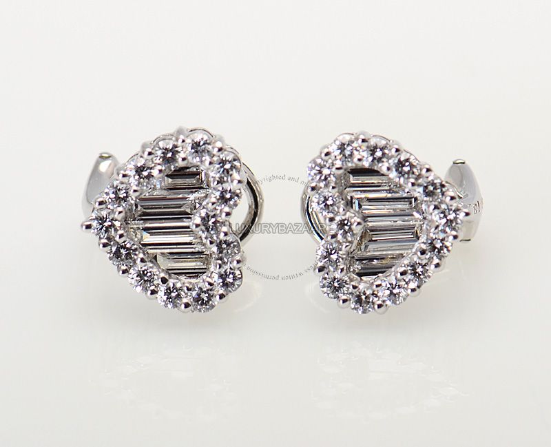 Gregg Ruth 18K White Gold & Diamond Heart Earrings  