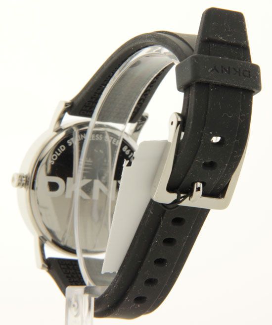 Womens DKNY Donna Karan Rubber NY8158 Casual Crystal Watch NEW 