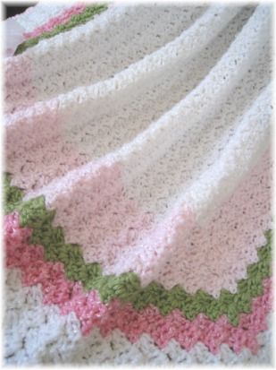 White, Pink, Moss Green, Dark Pink w/White border & Pink edge