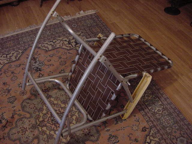   ALUMINUM FOLDING WEBBED ROCKING ROCKER LAWN CHAIR – RARE  