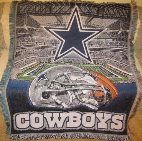   Cowboys Cowboy Stadium Woven Throw Blanket NFL Football Team Gift NIP