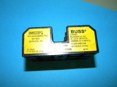 Bussman BM6033PQ Fuse Block 30amp 3 pole  