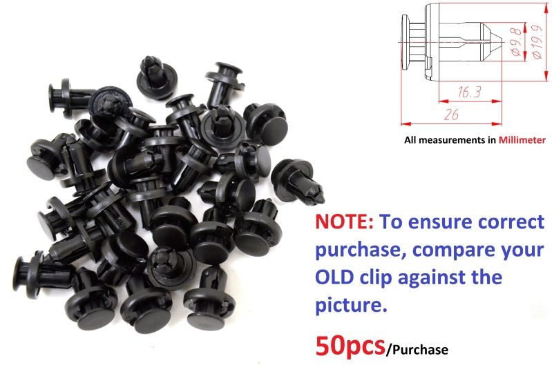 50pcs Bumper Fender Hood Moulding Side Garnish Grille Retainer Clips 