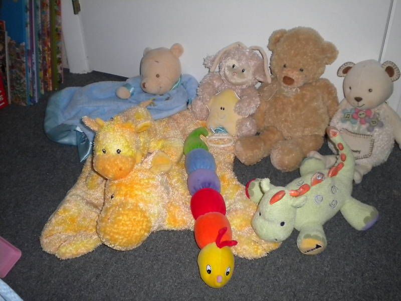 GUND PLUSH BABY LOVEY BIG LOT POOH GIRAFFE FLUFFLES EDEN BEAR +  