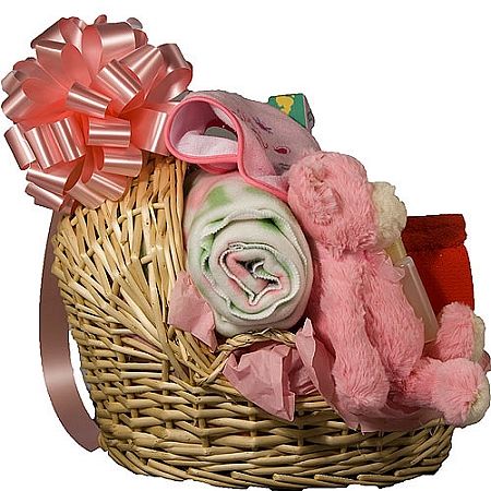 GIFT BASKET FOR BABY GIRL BASSINET   NEWBORN GIFT DVBR  