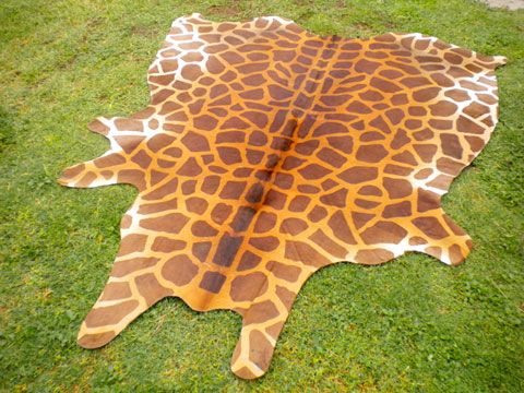 GIRAFFE Print/Printed COWHIDE SKIN Rug COW HIDE GIRAFFE DC3231  