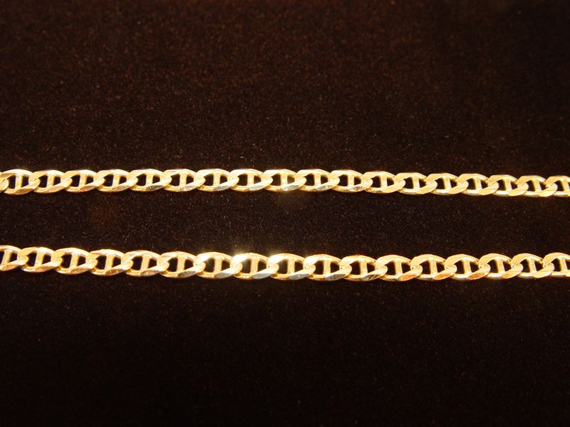 14K Yellow Gold 9 Mariner Link Bracelet 11.01 Grams  