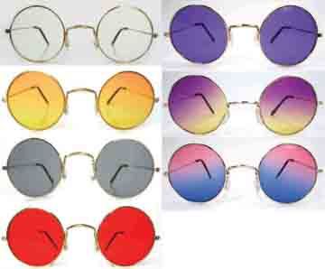 Two) Pairs 60s Hippie John ROUND Peace Glasses Sunglasses  