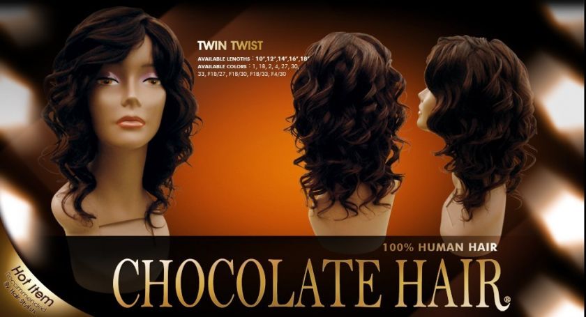 Chocolate Hair Twin Twist 18   100% Human Hair Weave  