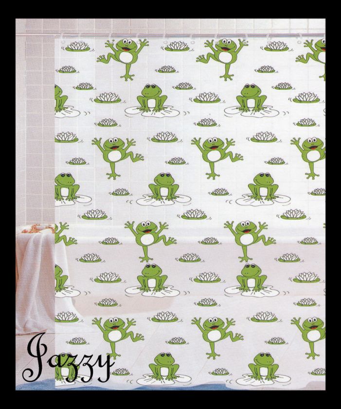 NEW Crystal Bay Lilly Pad Shower Curtain Frogs  