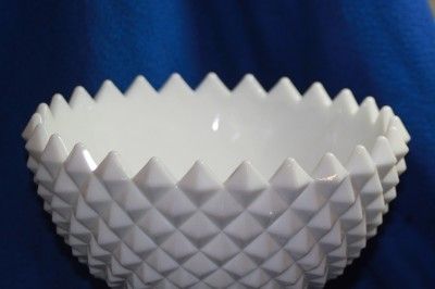 HUGE WESTMORELAND MILK GLASS UNUSUAL COMPOTE SAW TOOTH  