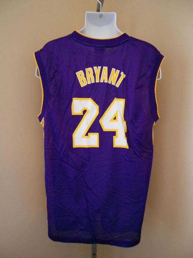 NEW Kobe BRYANT #24 Los Angeles LAKERS Mens Large L ADIDAS Purple 