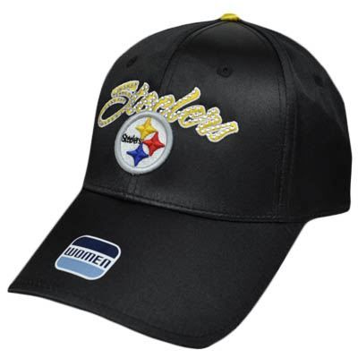 NFL Pittsburgh Steelers Black Yellow Gold Satin Womens Gems 