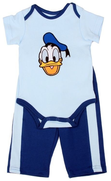 NWT DISNEY DONALD DUCK PANTS ONESIE SET 0/3 3/6 6/9  