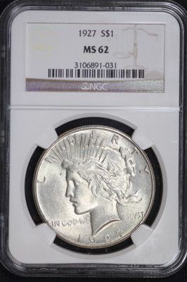 1927 Peace Dollar NGC MS62 United States Mint Silver Coin  