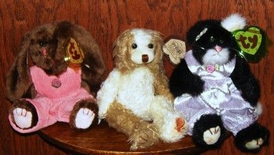 Attic Treasures Retired Ty Rose Scruffy Dog Purrcy Cat  