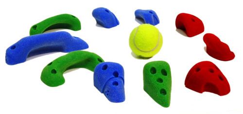 SIBERINE 10 KIDS ROCK CLIMBING GRIPS RGB W/ SCREWS  