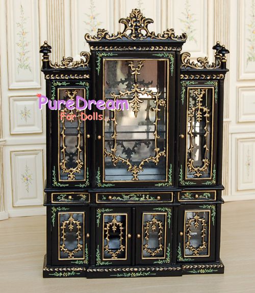 Royal Dollhouse Furniture Kitchen Dining Hutch Chinoiserie Breakfront 