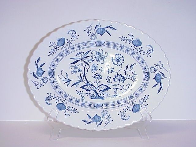 CLASSIC J & G. MEAKIN NORDIC BLUE OVAL SERVING PLATTER  