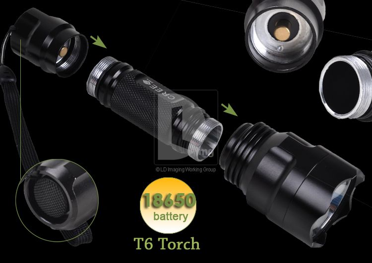 UniqueFire 3 mode M CREE XM L T6 1200 Lumens LED Flashlight Torch 