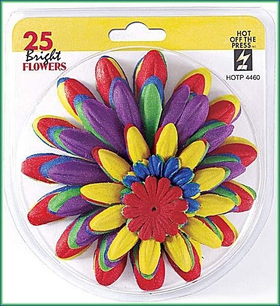 HOTP BRIGHT SILK FLOWERS Scrapbooking Primary Red Green  