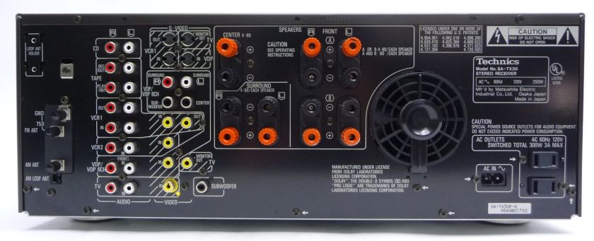   SA TX30 AUDIO VIDEO AV CONTROL STEREO SURROUND SOUND RECEIVER SATX30