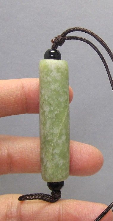 Superb Antique XinJiang Celadon Jade Pendant, 1900s, China  