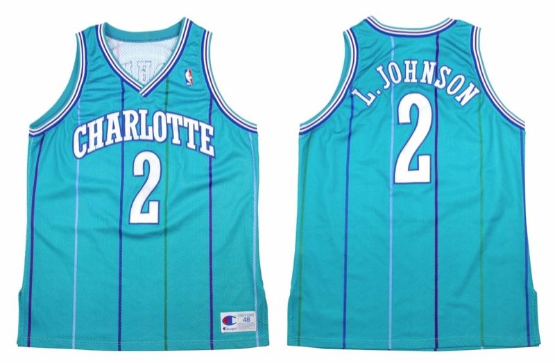 LARRY JOHNSON AUTHENTIC CHARLOTTE HORNETS JERSEY NEW 44  