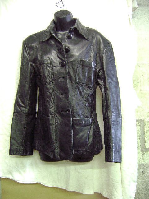 Wilson Leather size small leather black coat jacket  