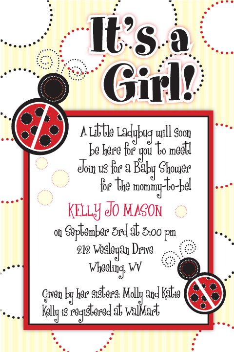 Adorable Custom Baby Shower Invitations   5x7 size  